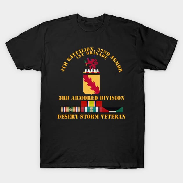 4th Bn, 32nd Armor - 3rd Armored Divi - Desert Storm Veteran T-Shirt by twix123844